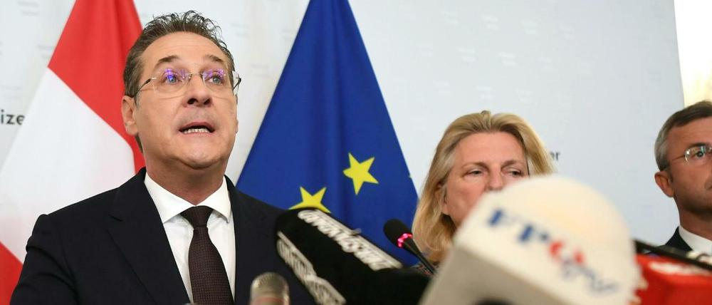 Heinz-Christian Strache bei seiner Rücktrittserklärung im Mai