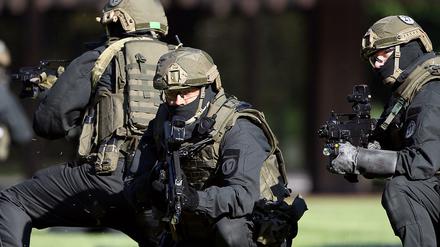 Polizisten der Antiterroreinheit GSG 9 bei einer Übung.