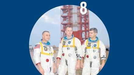 Die Mannschaft von Apollo 1, v.li.: Virgil I. "Gus" Grissom, Edward H. White II, Roger B. Chaffee