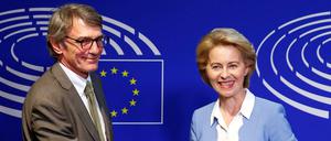 Parlamentspräsident David Sassoli ist bereits gewählt worden, Ursula von der Leyen muss um jede Stimme im Europäischen Parlament kämpfen.