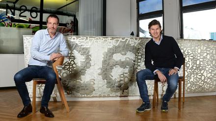 Die N26-Gründer Maximilian Tayenthal und Valentin Stalf.  