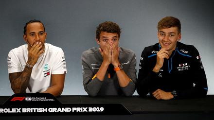 Great, greater, Great Britain. In Silverstone stehen Lewis Hamilton, Lando Norris und George Russell (von links) besonders im Blickpunkt.