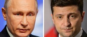 Die Präsidenten der Ukraine und Russlands, Wolodymyr Selenskyj und Wladimir Putin.