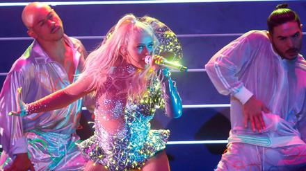 Christina Aguilera bei ihrem Auftritt in Berlin.