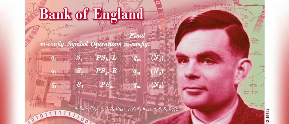Die neue 50-Pfund-Banknote mit Alan Turing, die Ende 2021 in Umlauf gebracht werden soll. 