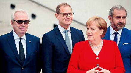 Schön harmonisch: Angela Merkel und Michael Müller.