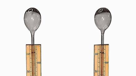 Mit einem Leslie-Thermometer begann Eunice Foote die Temperatur verschiedener Gasgemische unter Sonneneinstrahlung und im Schatten zu vergleichen. Kohlendioxid fiel ihr dabei als besonders warm auf. Später stieg sie auf "praktischere" Quecksilber-Thermometer um. 