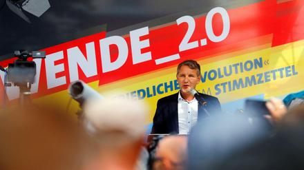 Björn Höcke beim Wahlkampf in Cottbus.