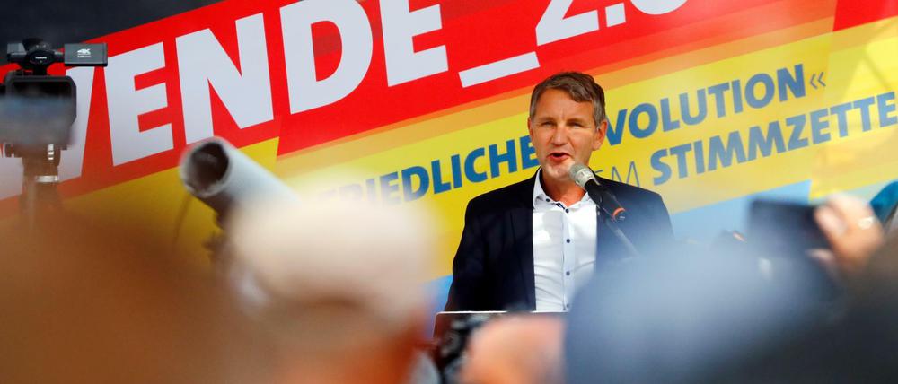 Björn Höcke beim Wahlkampf in Cottbus.