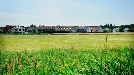 Neubau-Siedlung in Falkensee. Viele Berliner ziehen ins Umland, weil dort noch bezahlbarer Wohnraum zu haben ist.