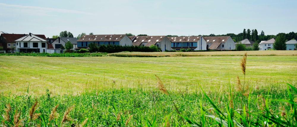 Neubau-Siedlung in Falkensee. Viele Berliner ziehen ins Umland, weil dort noch bezahlbarer Wohnraum zu haben ist.