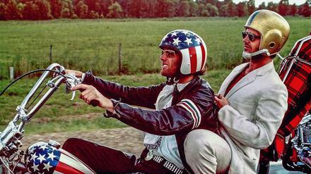 Entscheidende 15 Minuten: Mit dem Film „Easy Rider“ änderte sich für Jack Nicholson (hinter Peter Fonda) alles. Foto: Columbia
