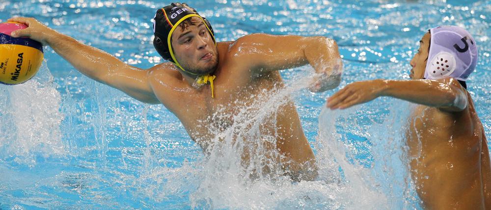 Stämmig. Marco Stamm führte die deutschen Wasserball zum ersten WM-Sieg.