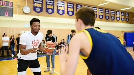 Donovan Mitchell bereitete das Training in Berlin einige Freude (Archivbild).