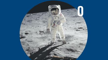 Lächeln ist überbewertet: Herr Aldrin, bei der Arbeit fotografiert von Herrn Armstrong.