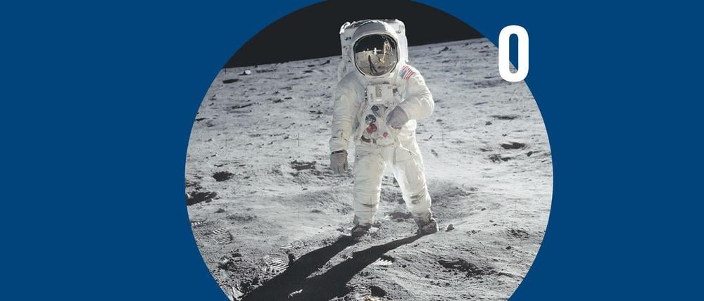 Lächeln ist überbewertet: Herr Aldrin, bei der Arbeit fotografiert von Herrn Armstrong.