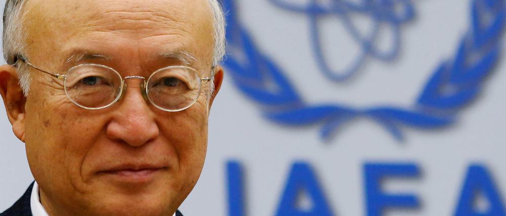Yukiya Amano bei einem Treffen im IAEA-Hauptsitz in Wien 2016.