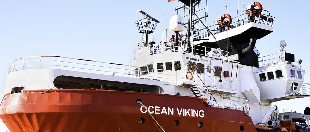 Das norwegische Schiff "Ocean Viking", dass im Auftrag der französischen Hilfsorganisation "SOS Mediterranee" Flüchtlinge vor der libyschen Küste suchen soll.