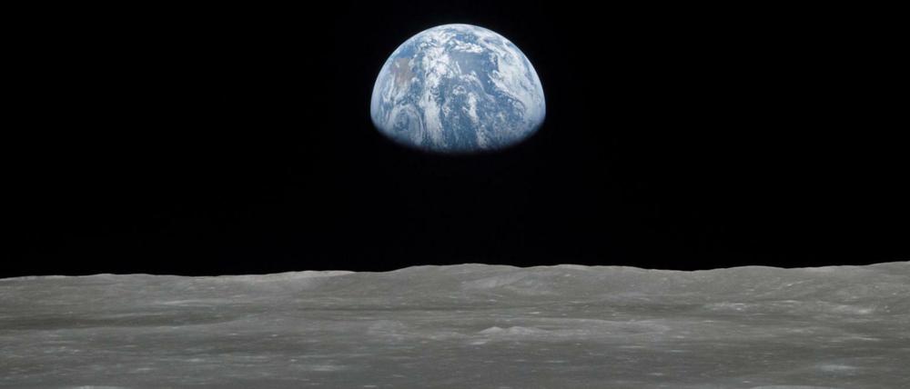Dieses Foto der Nasa zeigt den Blick vom Mond auf die Erde im Jahr 1969