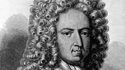 Porträt von Schriftsteller Daniel Defoe, Autor von „Robinson Crusoe“, undatiert.