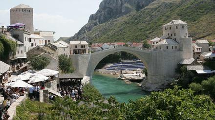 Kulturerbe. Die "Alte Brücke" von Mostar wurde nach ihrer Beschädigung im Bosnienkrieg restauriert.