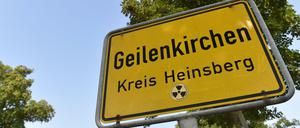 Das Ortsschild von Geilenkirchen.