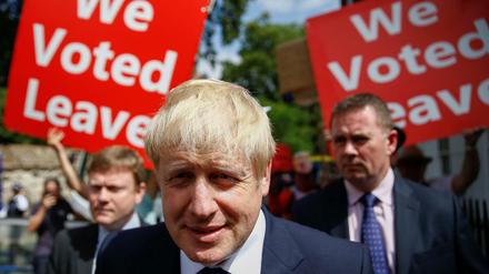 Der Tory-Favorit Boris Johnson am Montag in London.