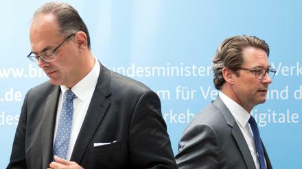 Andreas Reichhardt (Mitte, FPÖ), österreichischer Verkehrsminister, und Bundesverkehrsminister Andreas Scheuer ( CSU)