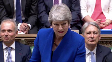 Die britische Regierungschefin Theresa May am Mittwoch bei ihrer letzten Fragestunde im Unterhaus.