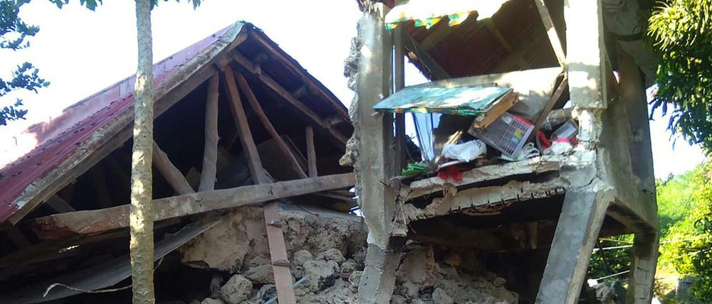 Ein Haus in Itbayat auf den Philippinen liegt in Trümmern.