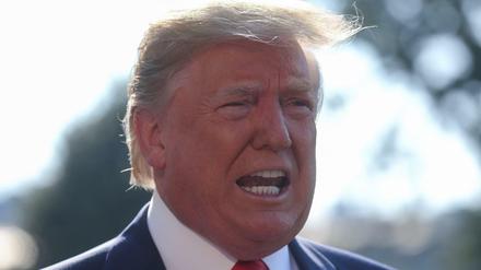 Donald Trump am Dienstag vor dem Weißen Haus in Washington D.C. 