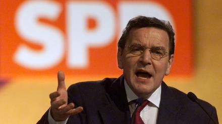 Gerhard Schröder bei einem SPD-Parteitag.