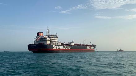 Der britische Öltanker "Stena Impero" in der Straße von Hormus. 
