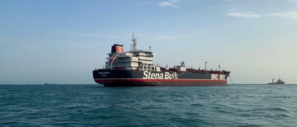 Der britische Öltanker "Stena Impero" in der Straße von Hormus.