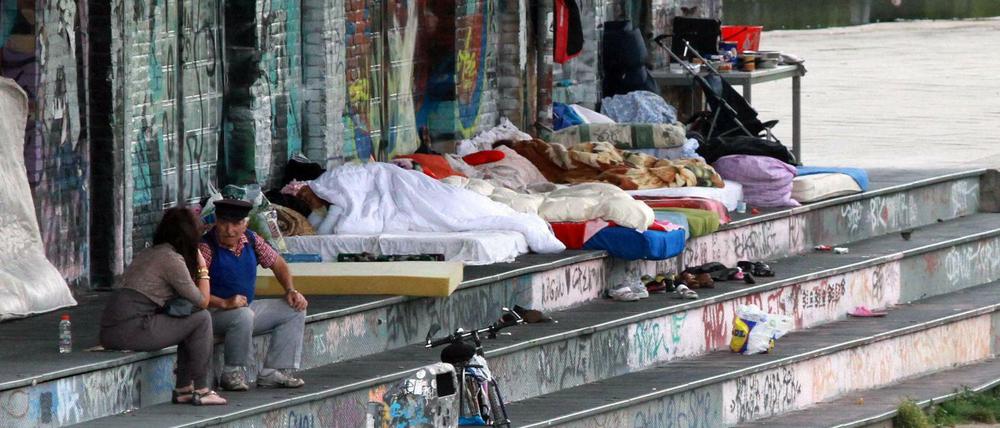 Obdachlose im Görlitzer Park in Berlin