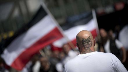 Neonazis beim Hess-Gedenkmarsch in Berlin (Archivbild von 2017)  