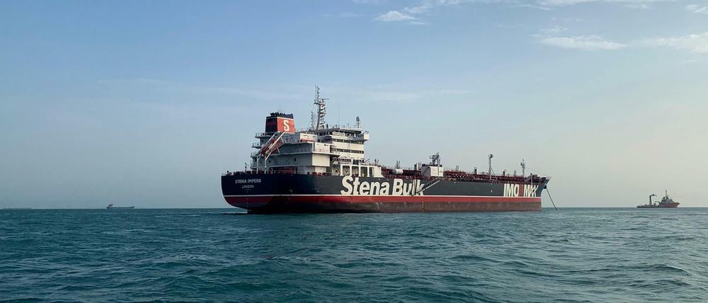 Der britische Öltanker "Stena Impero" in der Straße von Hormus.