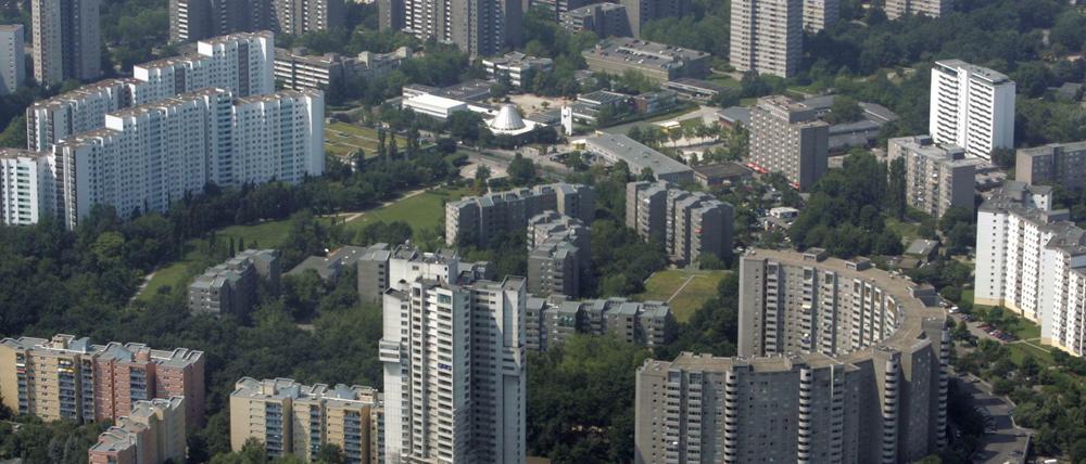 Luftbild vom Neuköllner Ortsteil Gropiusstadt.