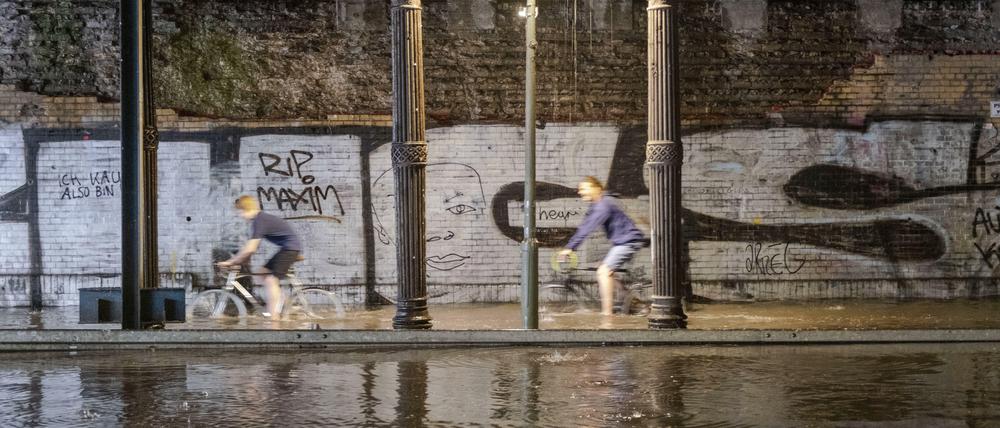 Beim Unwetter am Montag ist der Gleimtunnel erneut vollgelaufen. Neue Schäden wurden dabei offenbar nicht verursacht.