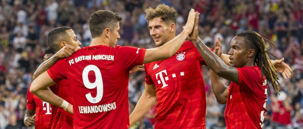 Die Bayern-Spieler hatten viel Grund zum Jubeln. 