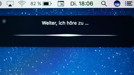 Sprachassistent Siri auf einem Apple-Computer