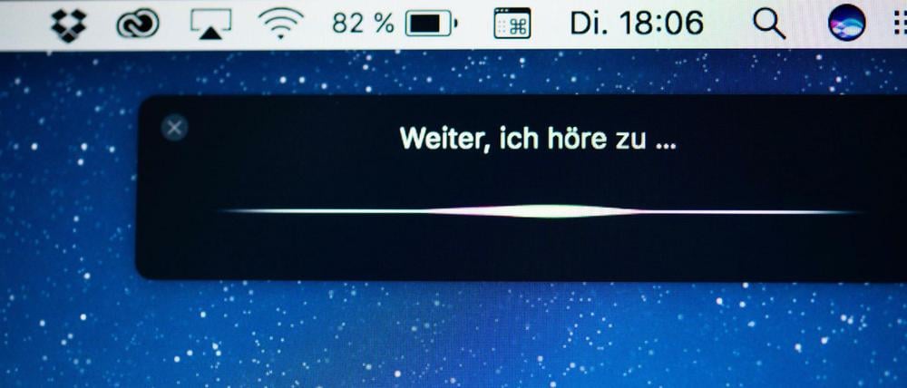 Sprachassistent Siri auf einem Apple-Computer