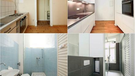 Vorher - nachher: Durchschnittlich 114 Euro steckt Akelius pro Quadratmeter bei Wohnungswechsel in die Modernisierung. 