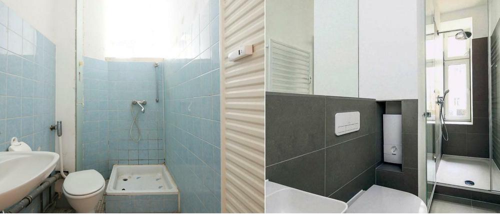 Vorher - nachher: Durchschnittlich 114 Euro steckt Akelius pro Quadratmeter bei Wohnungswechsel in die Modernisierung. 