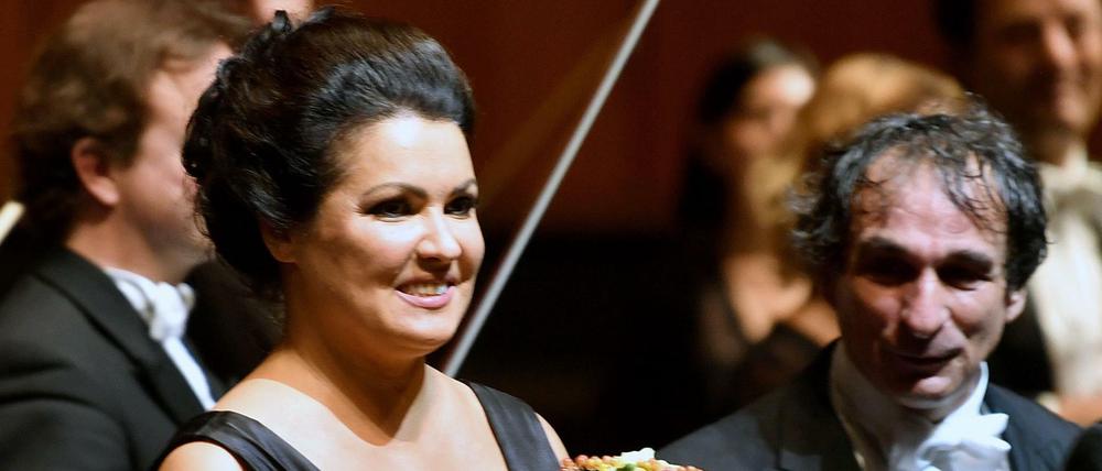Anna Netrebko nach der Premiere von "Adriana Lecouvreur" bei den Salzburger Festspielen am 28. Juli 2019.