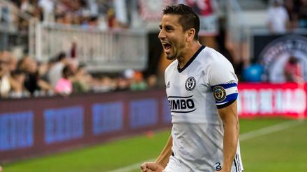 Volltreffer. Alejandro Bedoya jubelt nach seinem Tor, später hatte er auch was zu sagen.
