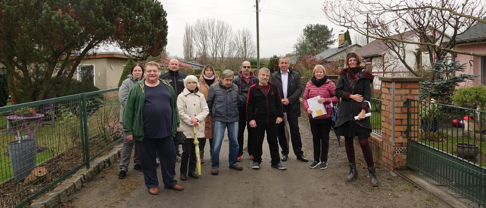 Wollen wohnhaft bleiben: einige Pächter:innen der Anlage „Falkenhöhe 1932“. 