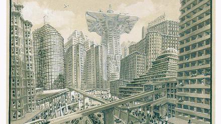 Unfassbar groß. Für den Film „Metropolis“ von Fritz Lang entwarf der Designer Erich Kettelhut 1927 dieses Szenenbild, das die Stadt der Zukunft als baulichen Ausdruck des (Monopol-)Kapitalismus vorstellt.