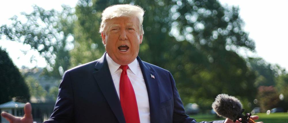 US-Präsident Donald Trump vor dem Aufbruch nach El Paso und Dayton 