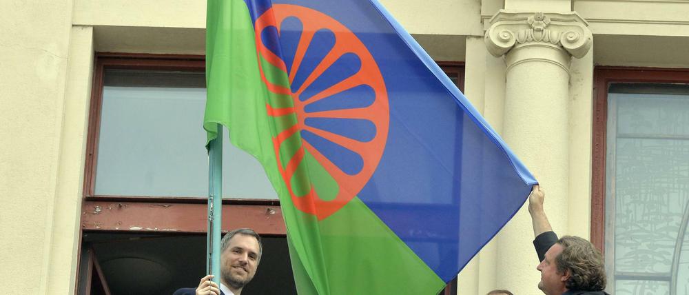 Roma-Flagge in Prag (Symbolbild).
